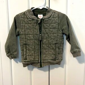 Wonder nation green quilted zip up jacket.
